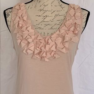 Talbots sleeveless top with ruffle detail